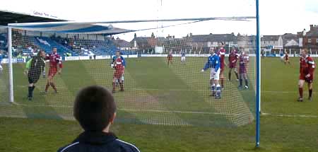 [The ball is on it's way into the net]